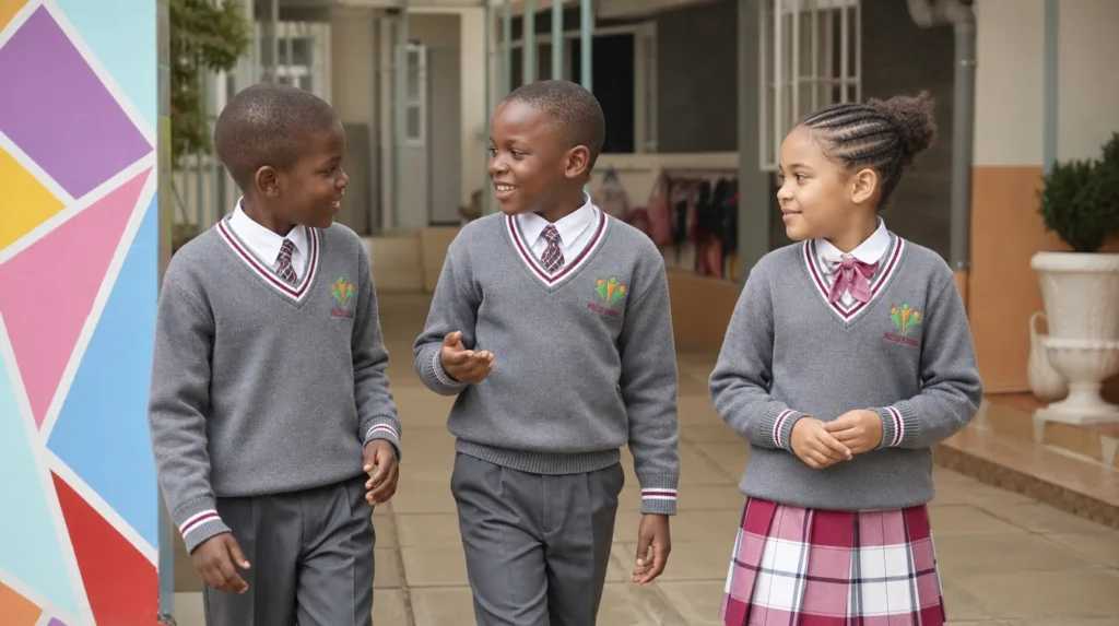 Faulu School learners walking together on campus