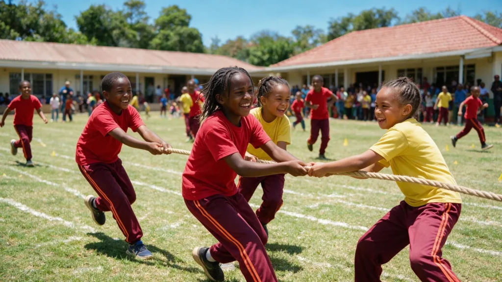 Learners competing on sports day at Faulu School